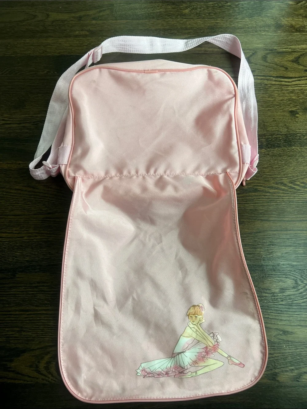 Pink Ballerina Crossbody Bag Messenger Bag Dance Ballet Approx. 14” x 11” x 5”
